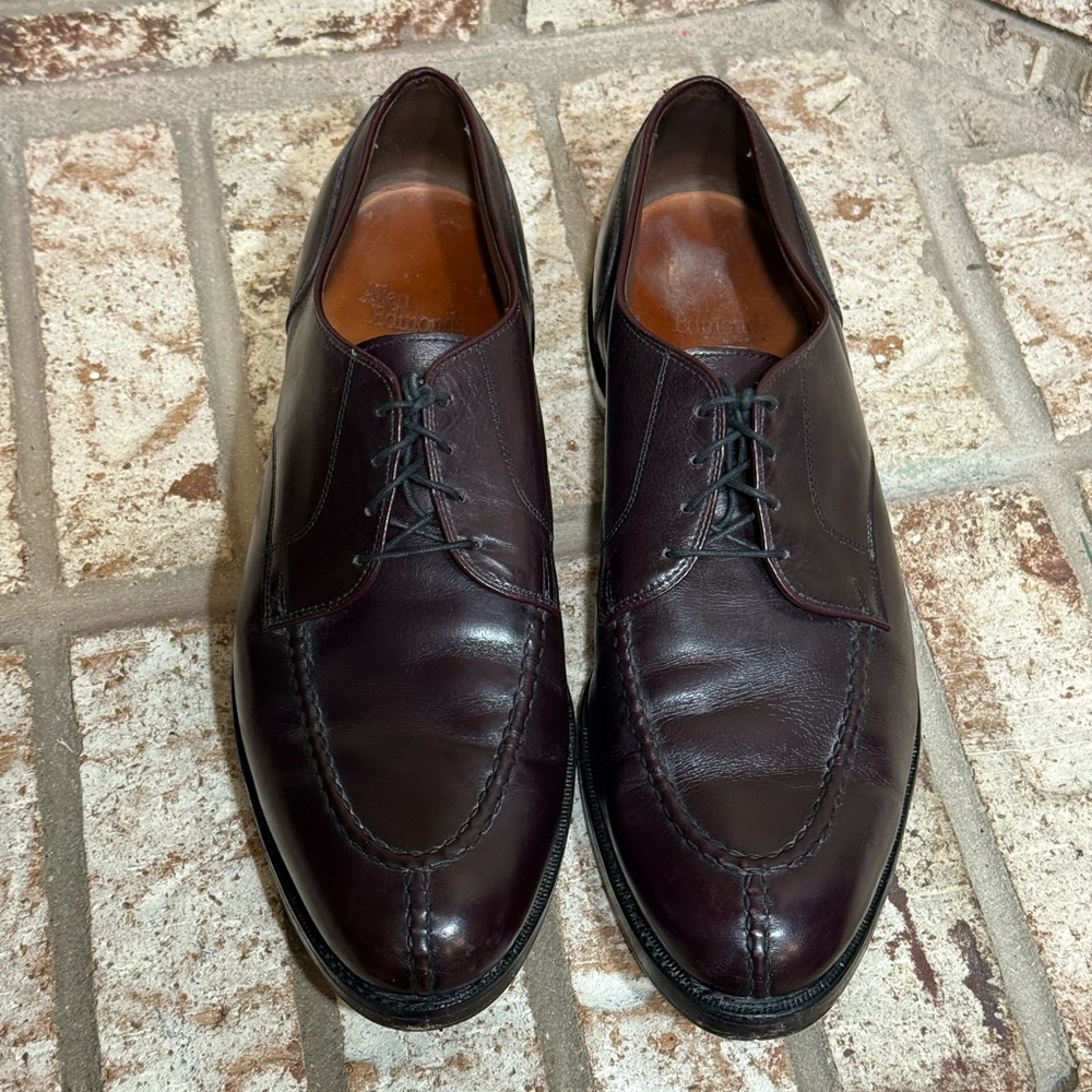 Allen Edmonds Brandywood Men's Oxford Shoes Dark Brown with Oxblood Lace Up 11.5 - Picture 4 of 8